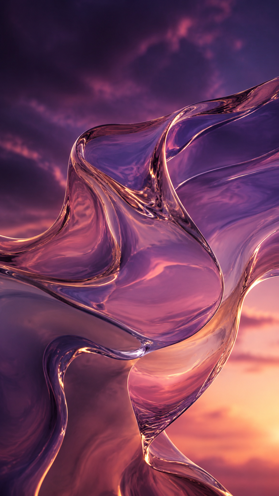 Liquid Glass Dusk phone wallpaper