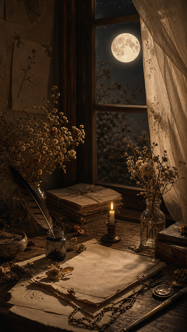 Poetcore Moon Desk phone wallpaper